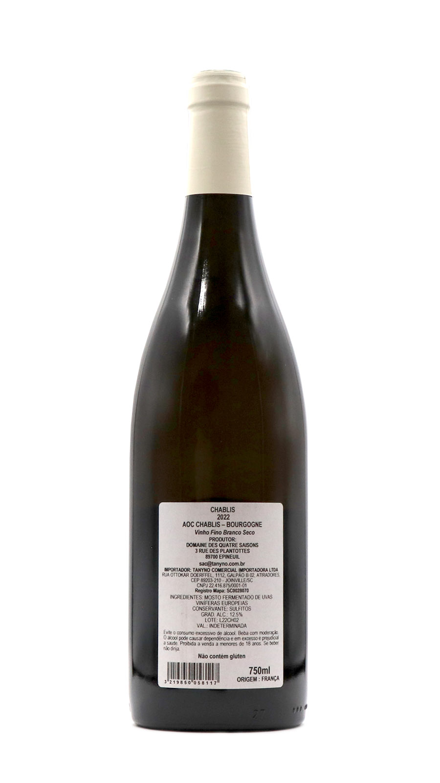 imagem Vinho Fino Domaine Des Quatre Saisons Chablis Bourgogne 1