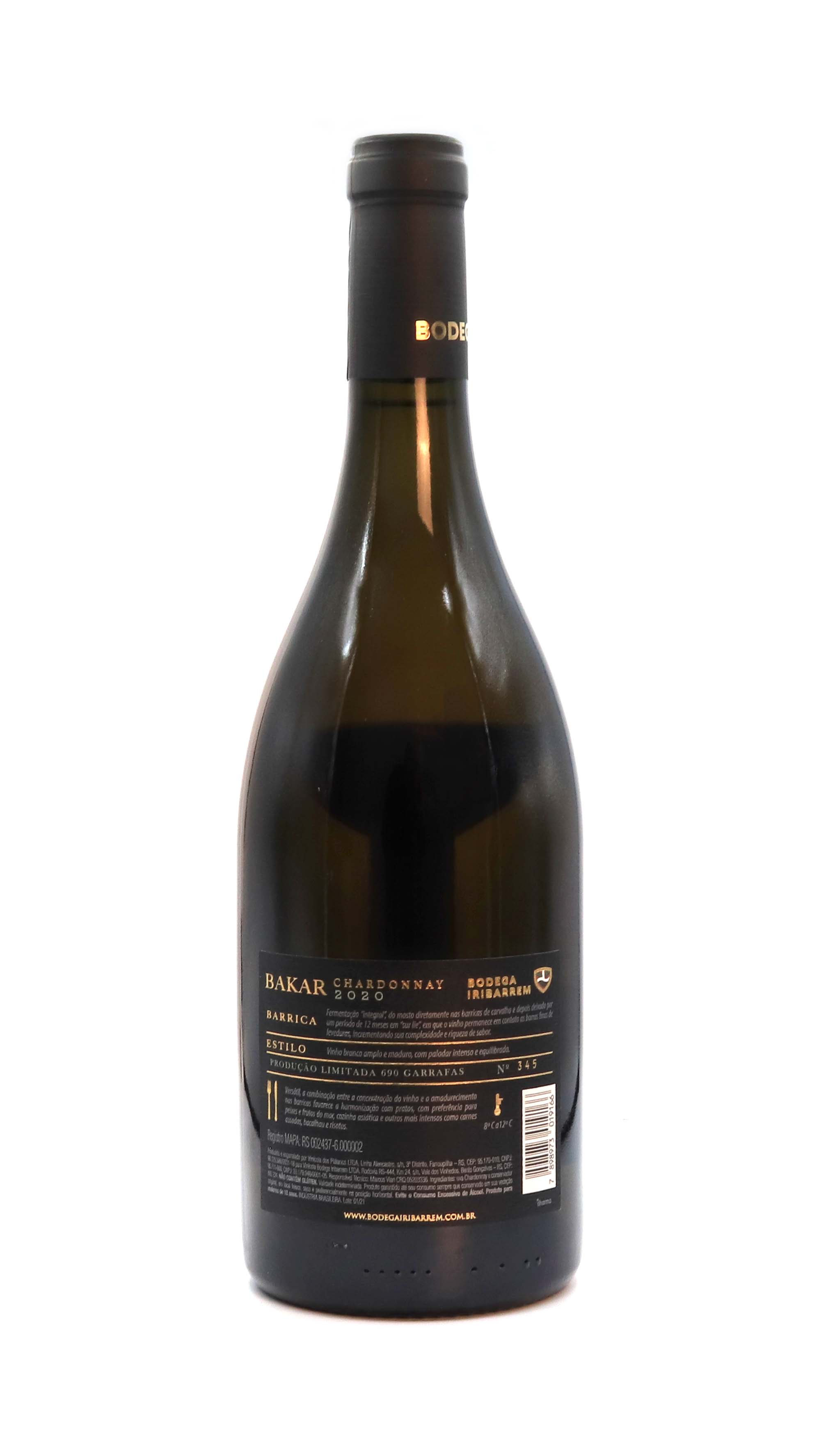 imagem Vinho Branco Iribarrem Chardonnay Bakar 1
