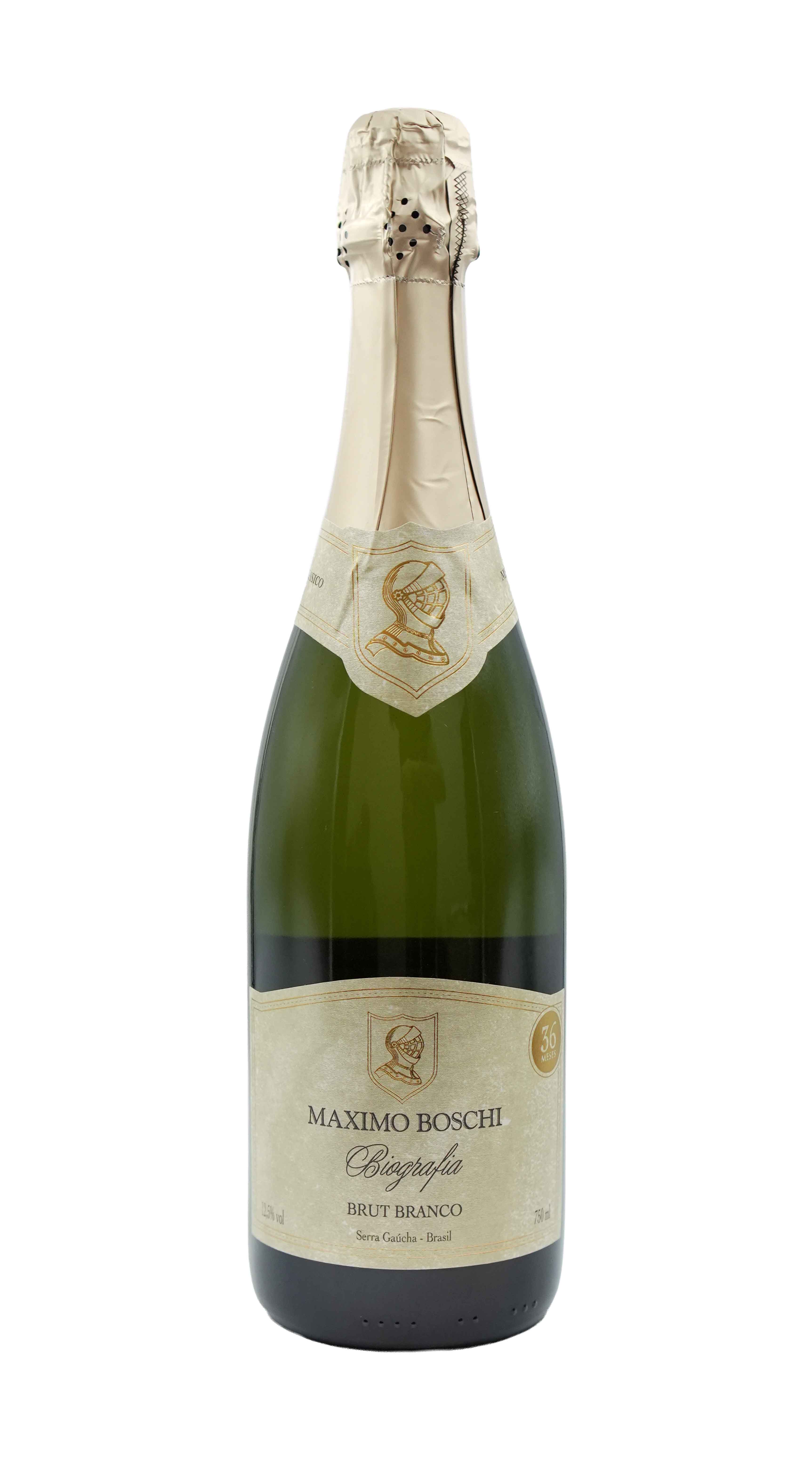 imagem Espumante Brut Branco Biografia Maximo Boschi 